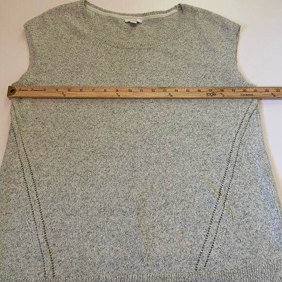 Pure Jill Size L Green Sweater Top Cap Sleeves 100% Cotton - Picture 6 of 7